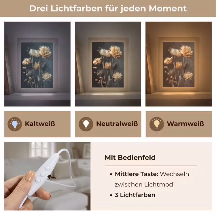 Tischlampe - Blumenstrauß - Blumen - Licht - Schwarz — 7