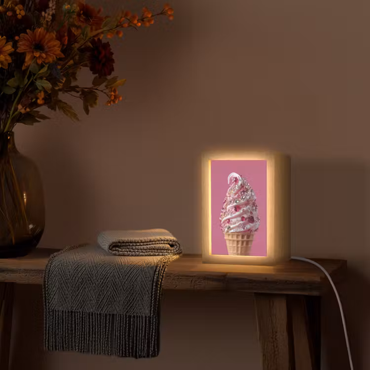 Tischlampe - Softeis - Edelsteine - Rosa - Waffel — 3
