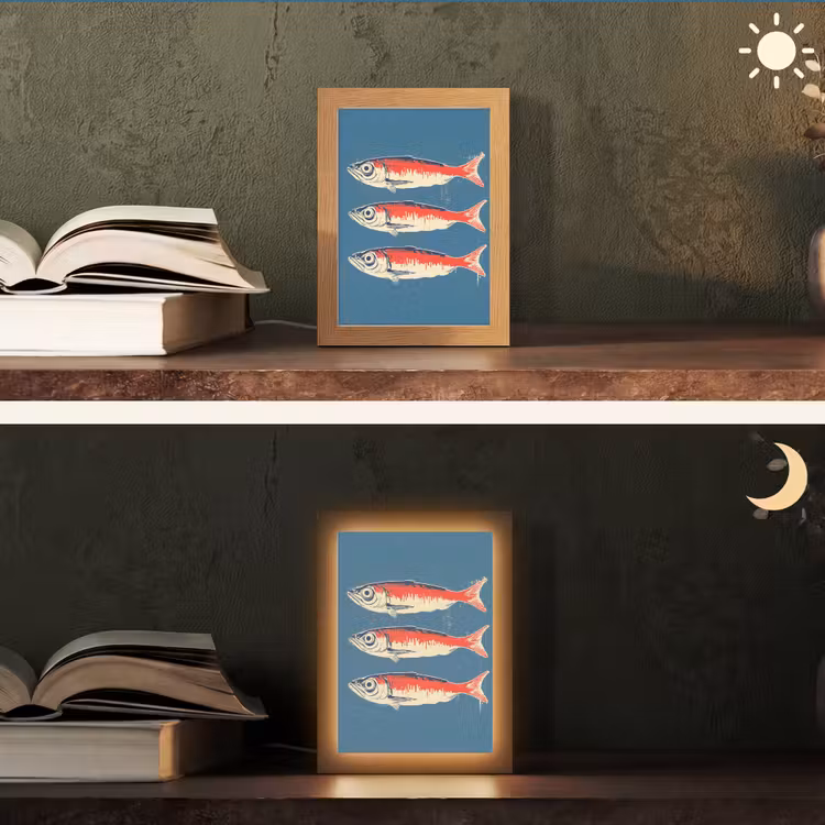 Tischlampe - Fische - Rot - Blau — 5
