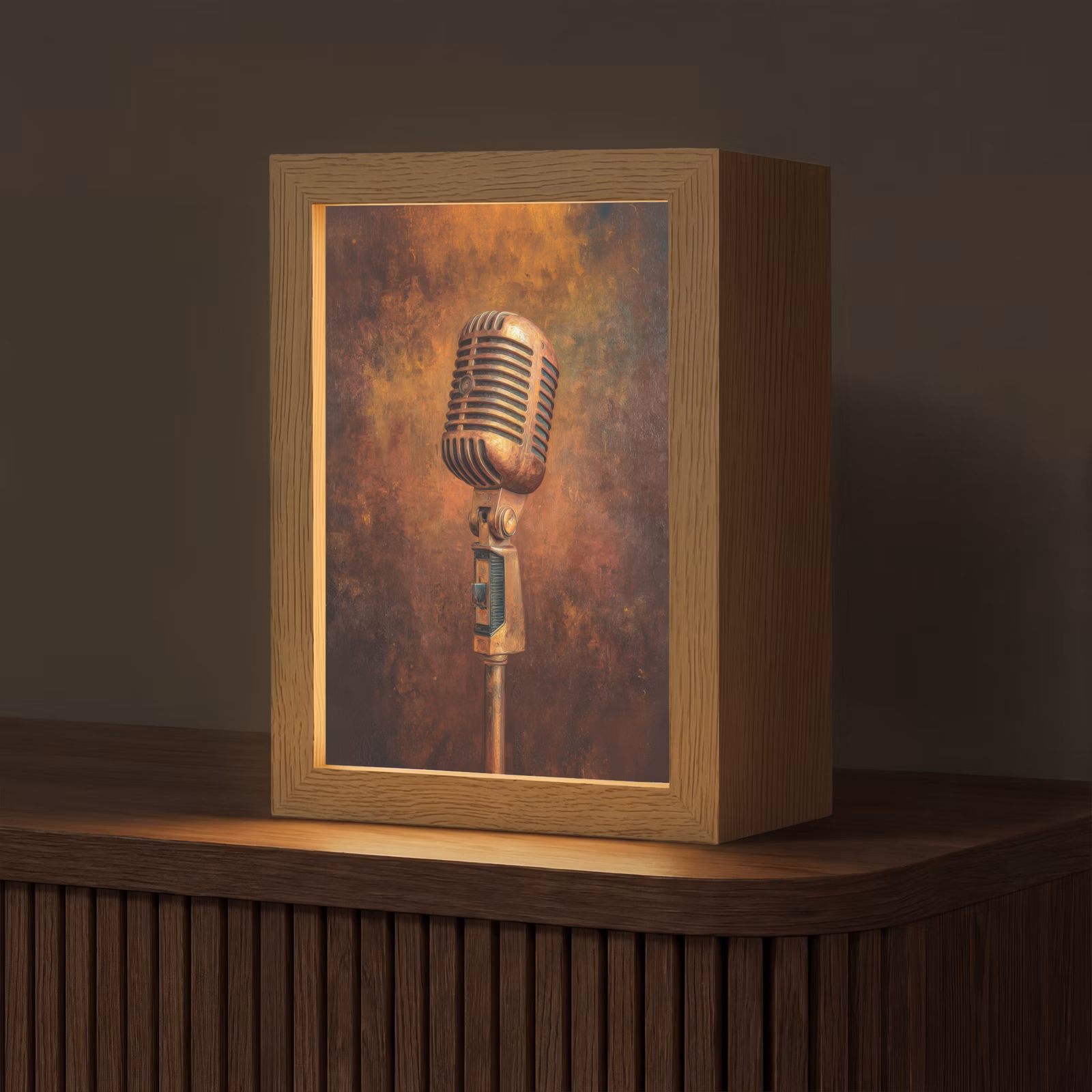 Tischlampe - Mikrofon - Braun - Klassisch — 1