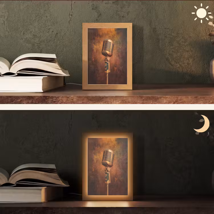 Tischlampe - Mikrofon - Braun - Klassisch — 5