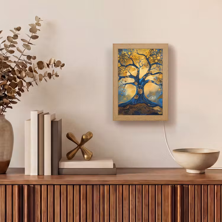 Tischlampe - Baum - Baum des Lebens - Blau - Gold — 4