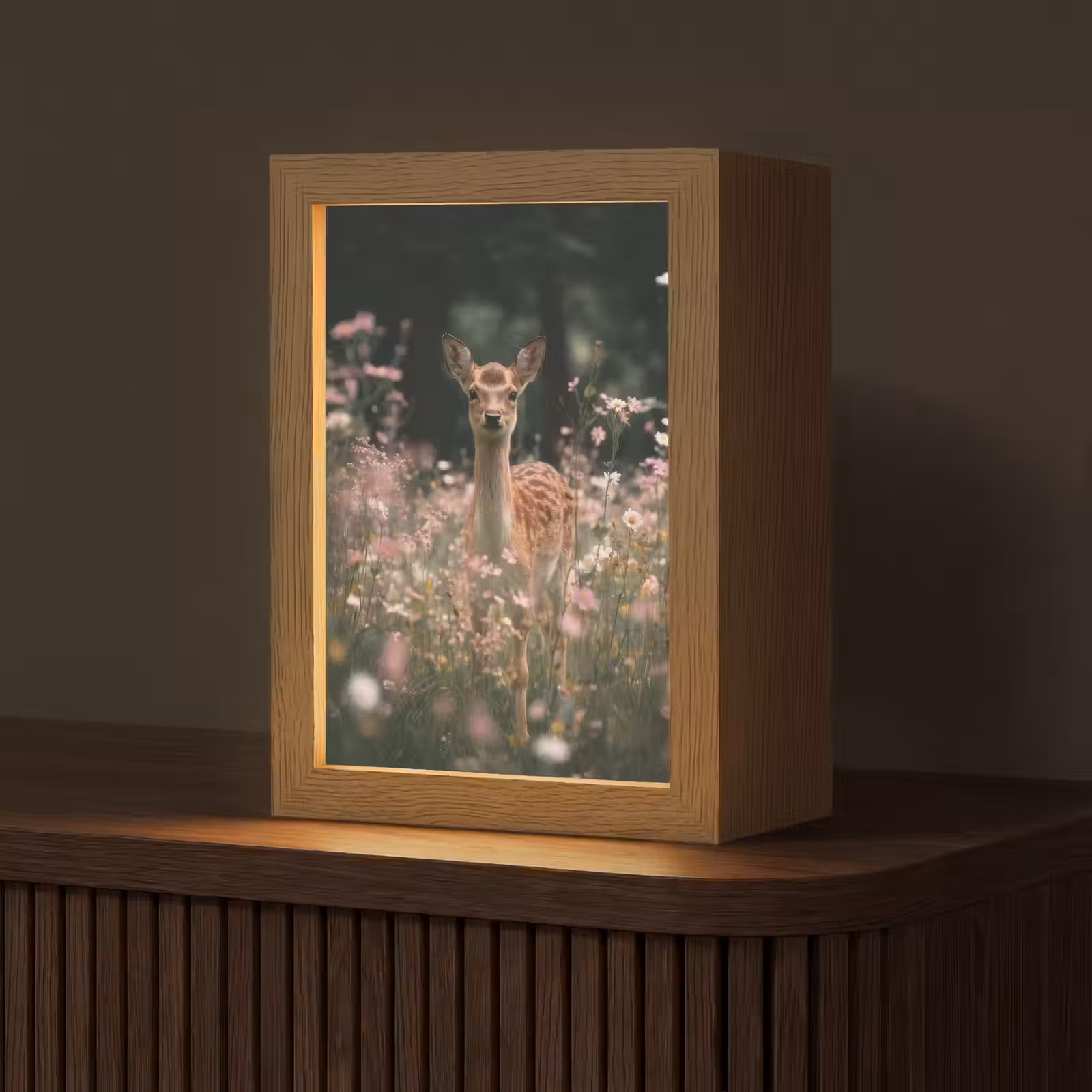 Tischlampe - Hirsche - Wildblumen - Wald — 1