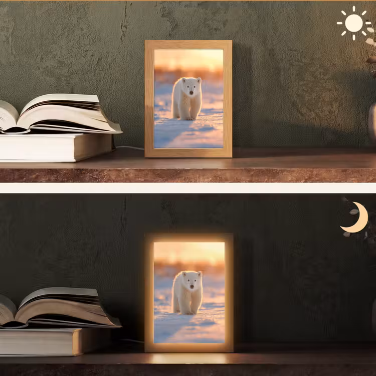 Tischlampe - Eisbär - Schnee - Sonnenaufgang — 5