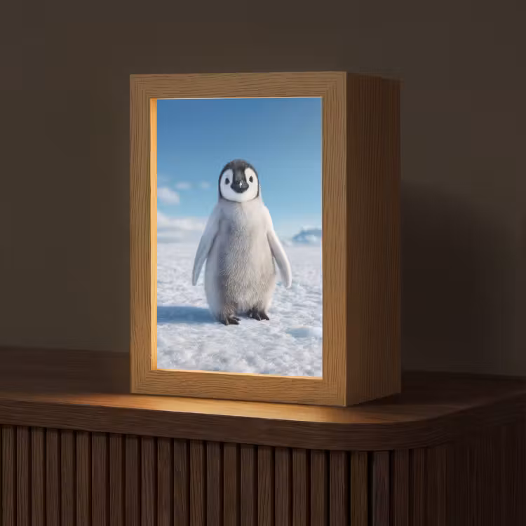 Tischlampe - Pinguin - Schnee - Landschaft - Weiß — 1