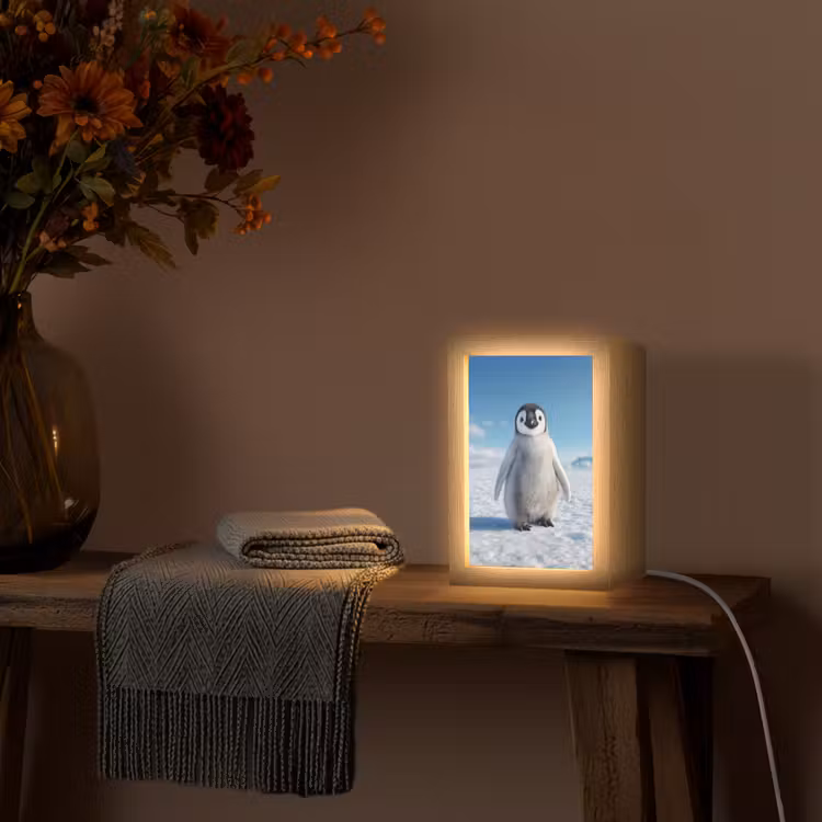 Tischlampe - Pinguin - Schnee - Landschaft - Weiß — 3
