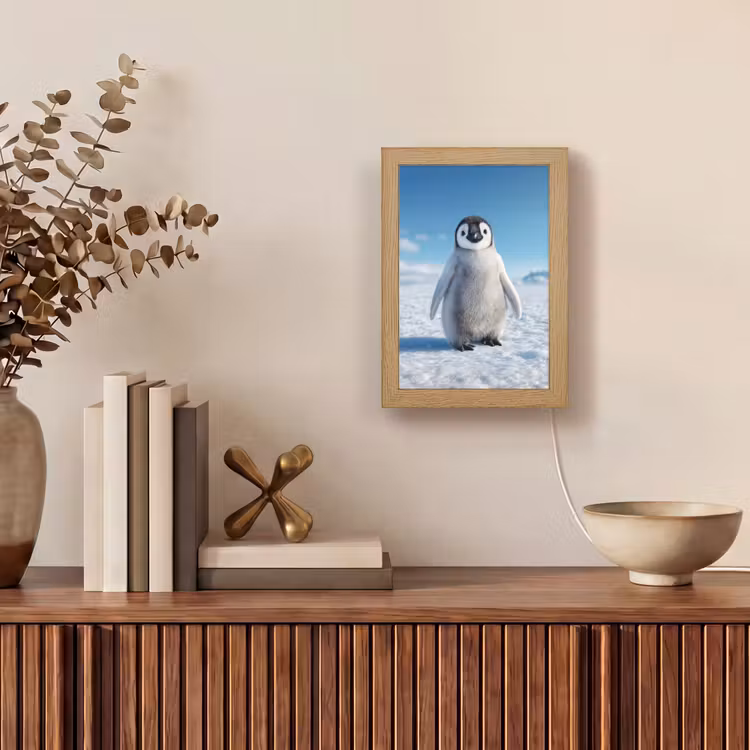 Tischlampe - Pinguin - Schnee - Landschaft - Weiß — 4