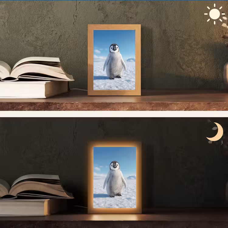 Tischlampe - Pinguin - Schnee - Landschaft - Weiß — 5