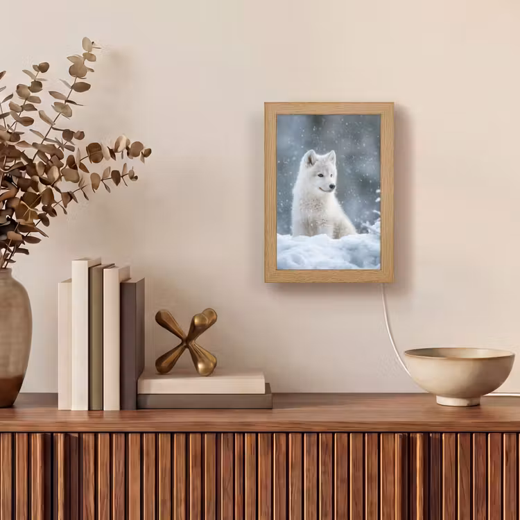 Tischlampe - Wolf - Welpe - Schnee — 4