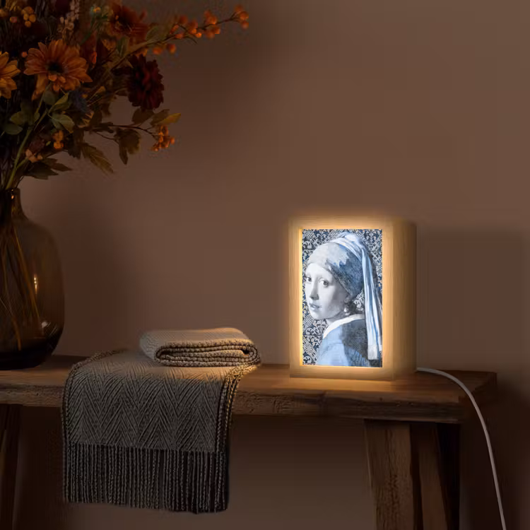 Tischlampe - Mädchen mit Perlenohrring - Johannes Vermeer - Delfter Blau — 3
