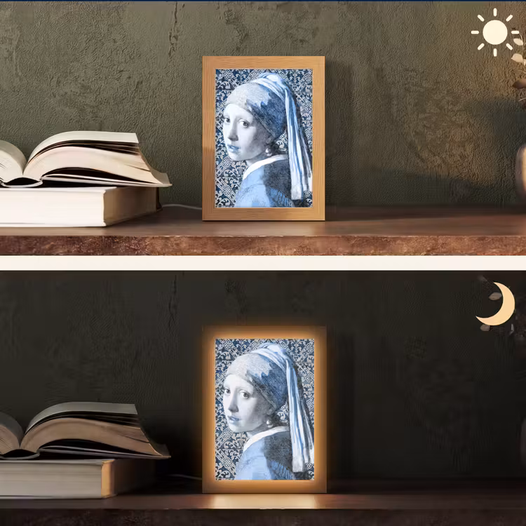 Tischlampe - Mädchen mit Perlenohrring - Johannes Vermeer - Delfter Blau — 5