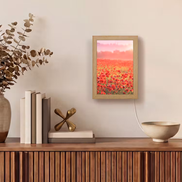 Tischlampe - Blumen - Mohn - Rot - Blumenfeld — 4