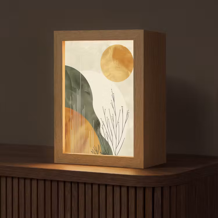 Tischlampe - Abstrakt - Landschaft - Sonne - Kunst — 1