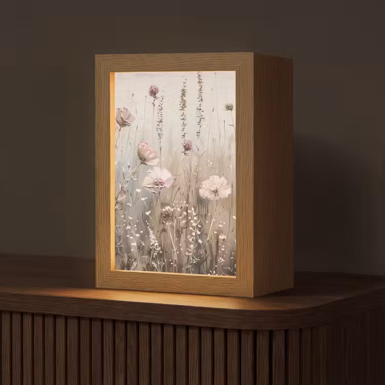 Tischlampe - Blumen - Rosa - Modern - Beige — 1