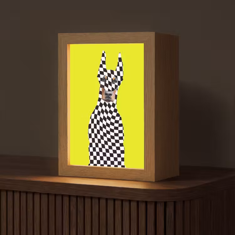 Tischlampe - Dobermann - Blockiert - Gelb — 1