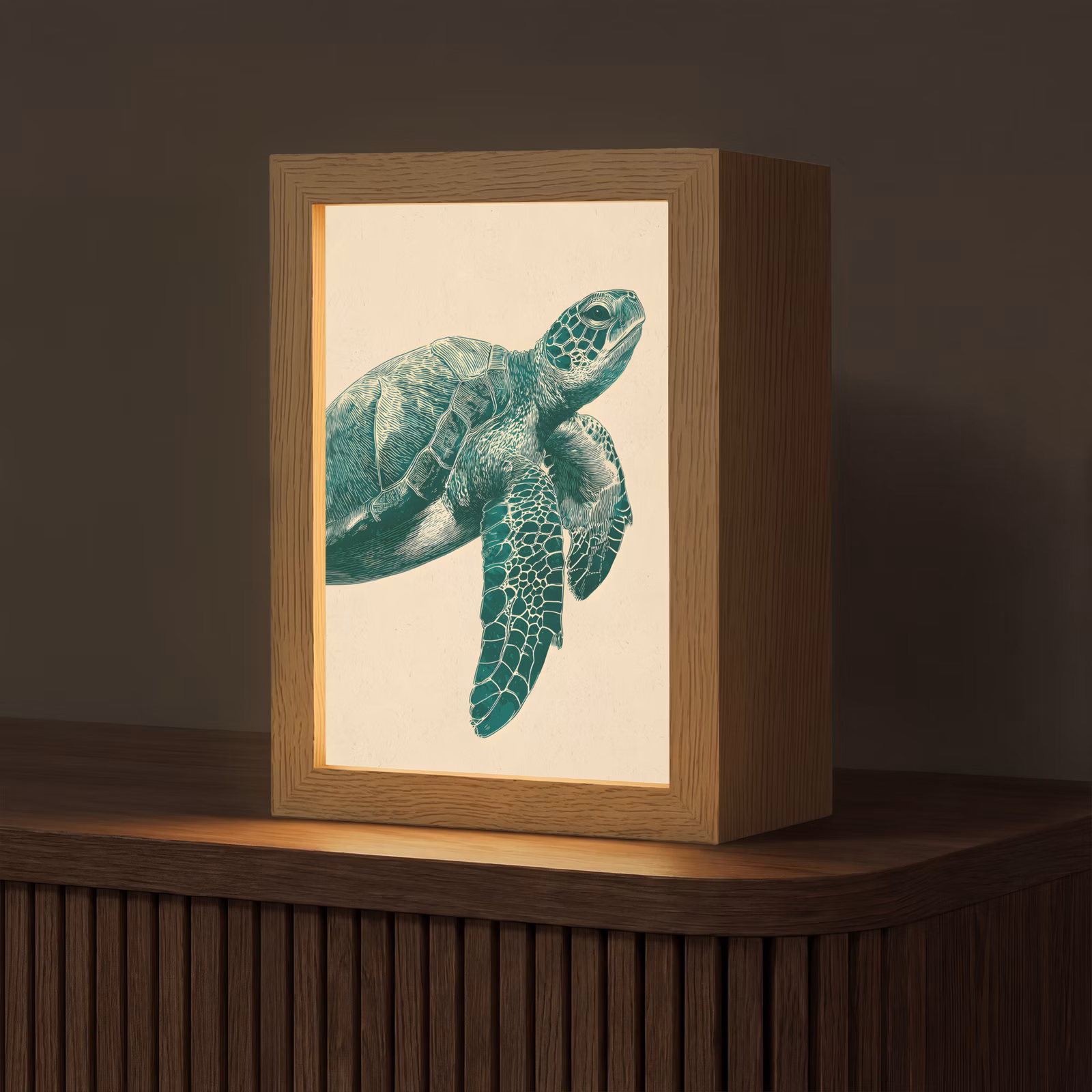 Tischlampe - Schildkröte - Elegant - Grün - Schild — 1