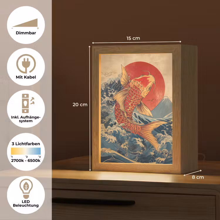 Tischlampe - Koi - Meer - Wellen - Sonne — 6
