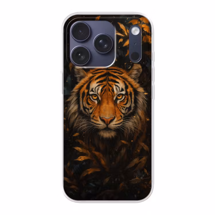 Handyhülle - Blätter - Tiger - Orange — 1