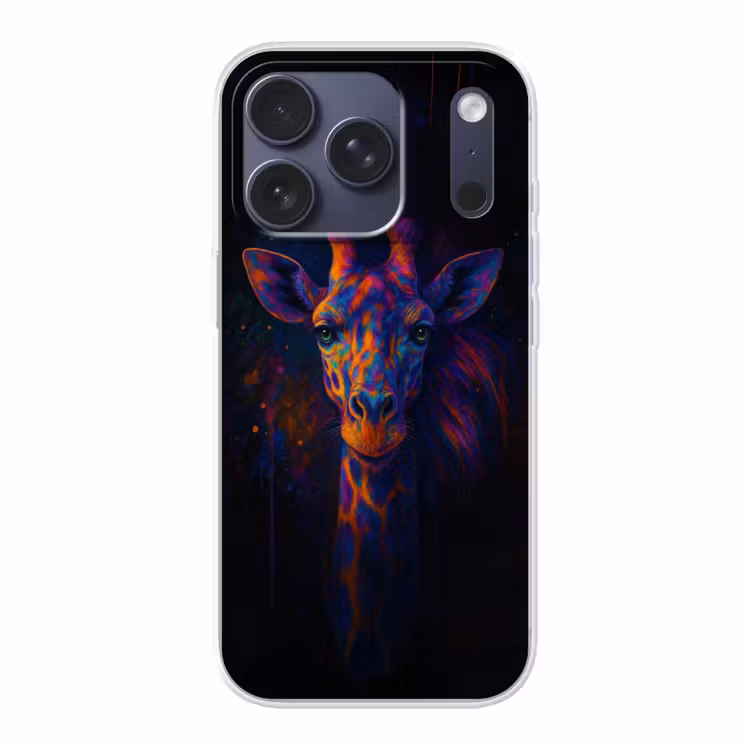 Handyhülle - Giraffe - Farbig - Farbspritzer — 1