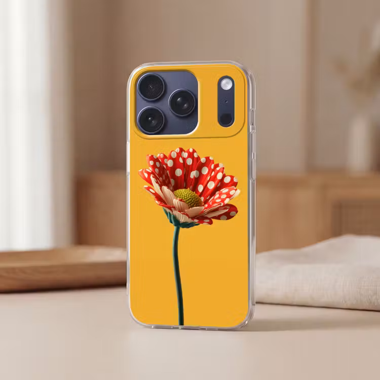 Handyhülle - Blume - Rot - Tupfen — 3