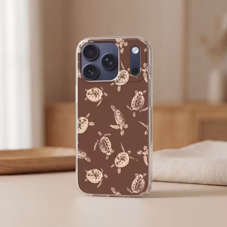 Handyhülle - Schildkröten - Muster - Braun - Beige — 3