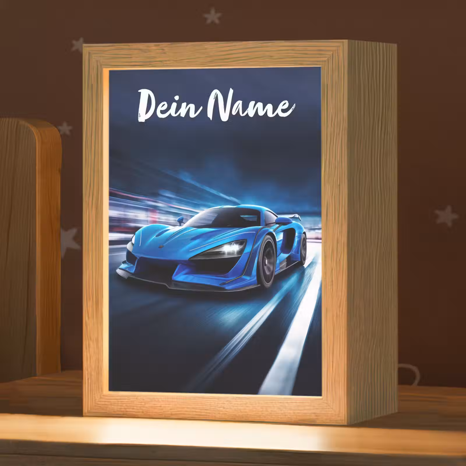 Nachtlicht Kinder mit Namen - Auto - Blau - Jungen - Kind — 1