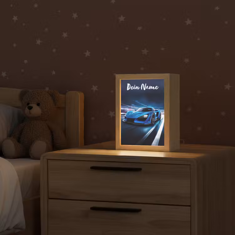 Nachtlicht Kinder mit Namen - Auto - Blau - Jungen - Kind — 2