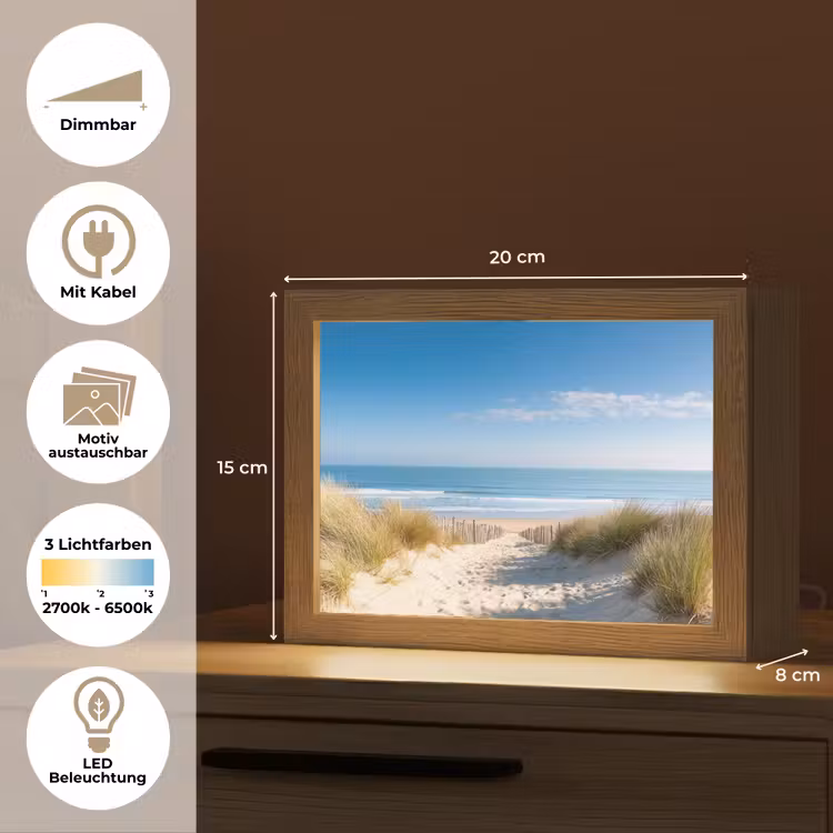 Lightbox - Wandleuchte - Strand - Meer - Düne - Sand - Sommer — 9