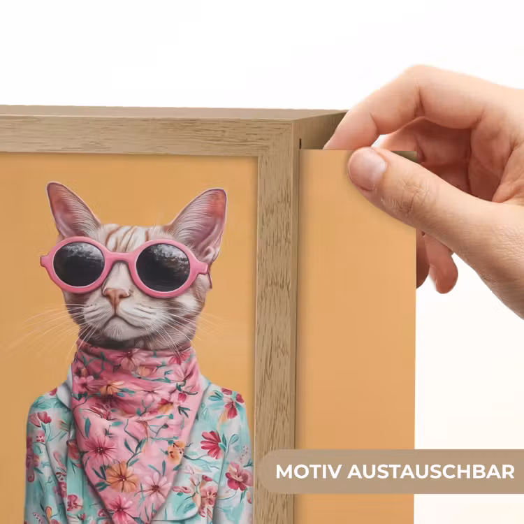Lightbox - Wandleuchte - Sonnenbrille - Katze - Halstuch - Blumen — 6