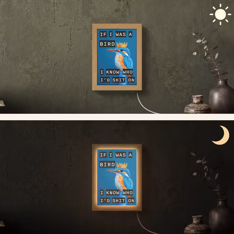 Lightbox - Wandleuchte - Vogel - Dekoration - Eisvogel - Blau — 3