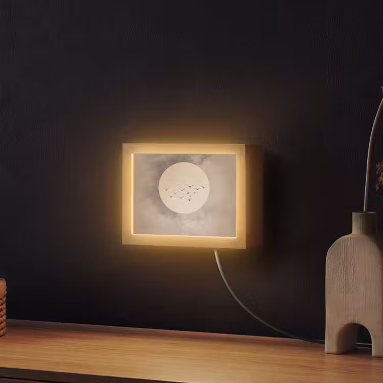 Lightbox - Wandleuchte - Vogel - Beige - Japanisch — 2