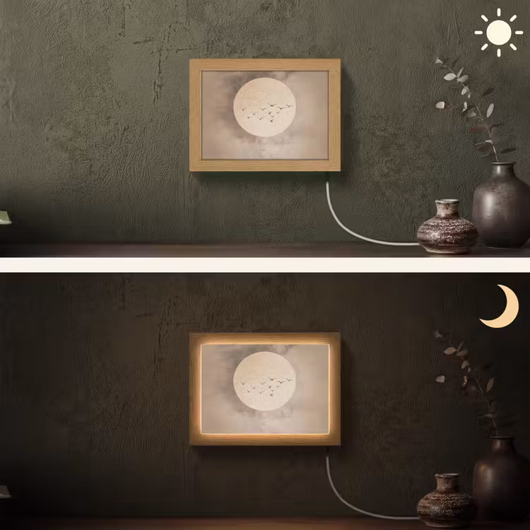 Lightbox - Wandleuchte - Vogel - Beige - Japanisch — 3