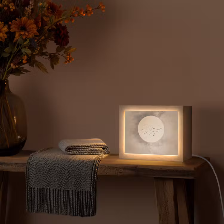 Lightbox - Wandleuchte - Vogel - Beige - Japanisch — 5