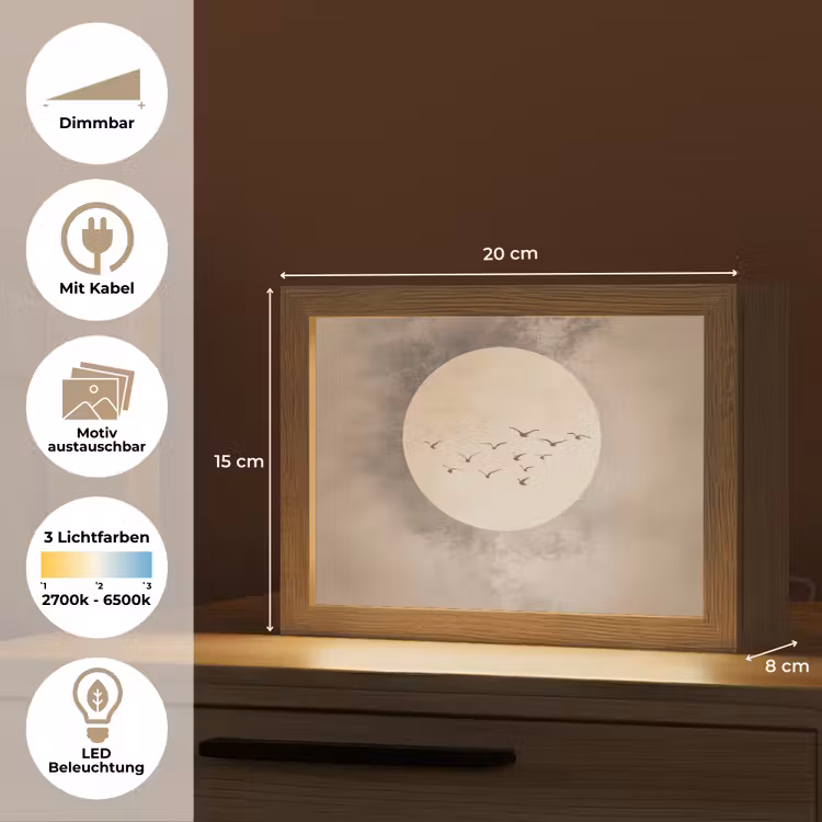 Lightbox - Wandleuchte - Vogel - Beige - Japanisch — 9