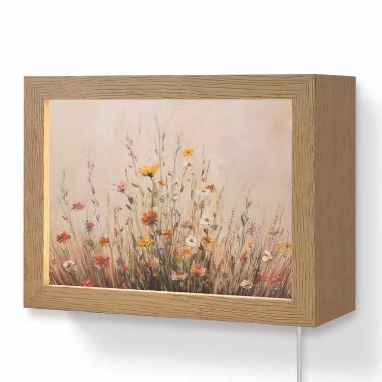 Lightbox - Wandleuchte - Wildblumen - Pinselstriche - Ruhig — 1
