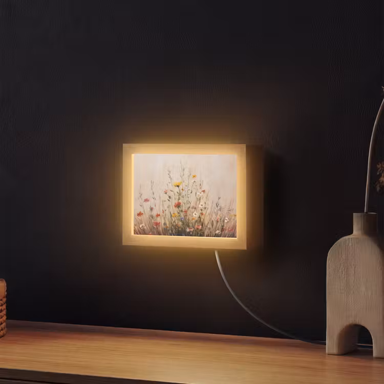Lightbox - Wandleuchte - Wildblumen - Pinselstriche - Ruhig — 2