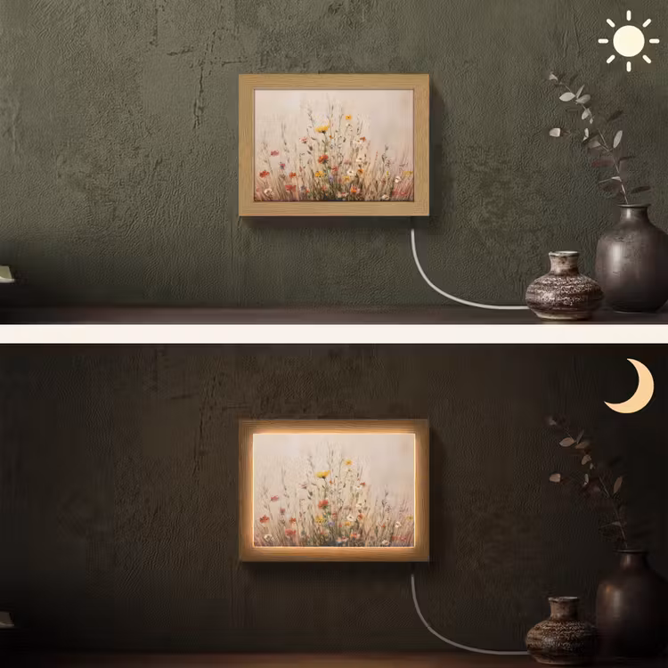 Lightbox - Wandleuchte - Wildblumen - Pinselstriche - Ruhig — 3