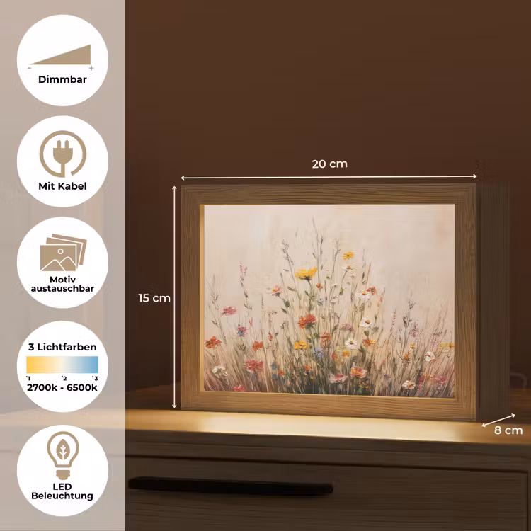 Lightbox - Wandleuchte - Wildblumen - Pinselstriche - Ruhig — 9