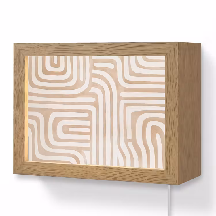 Lightbox - Wandleuchte - Erdtöne - Labyrinth-Muster — 1