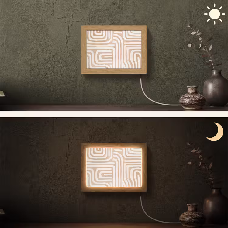 Lightbox - Wandleuchte - Erdtöne - Labyrinth-Muster — 3