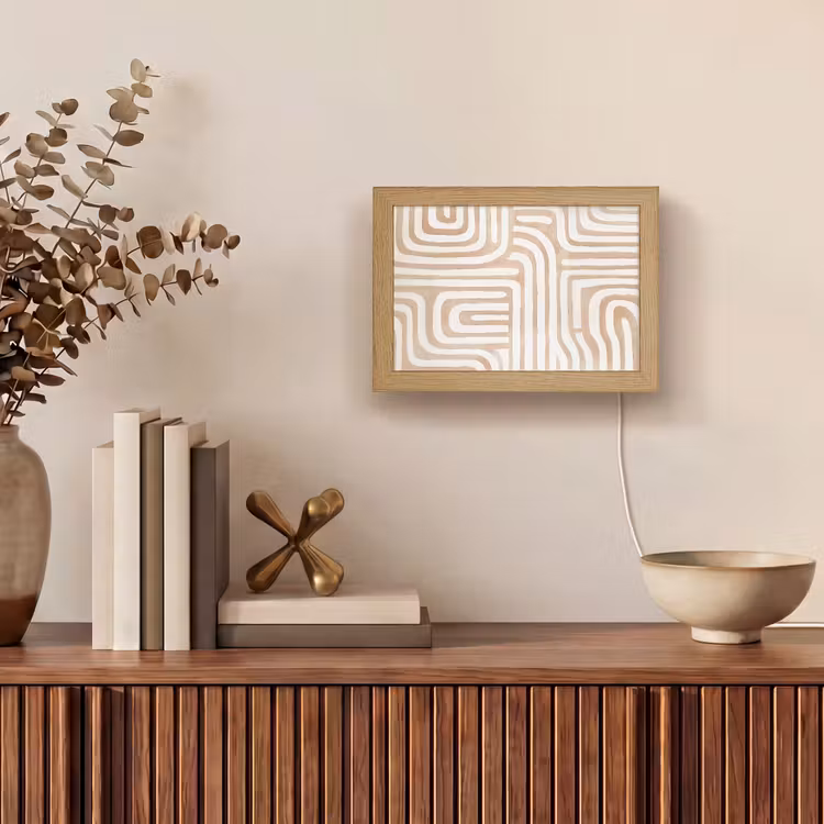 Lightbox - Wandleuchte - Erdtöne - Labyrinth-Muster — 4