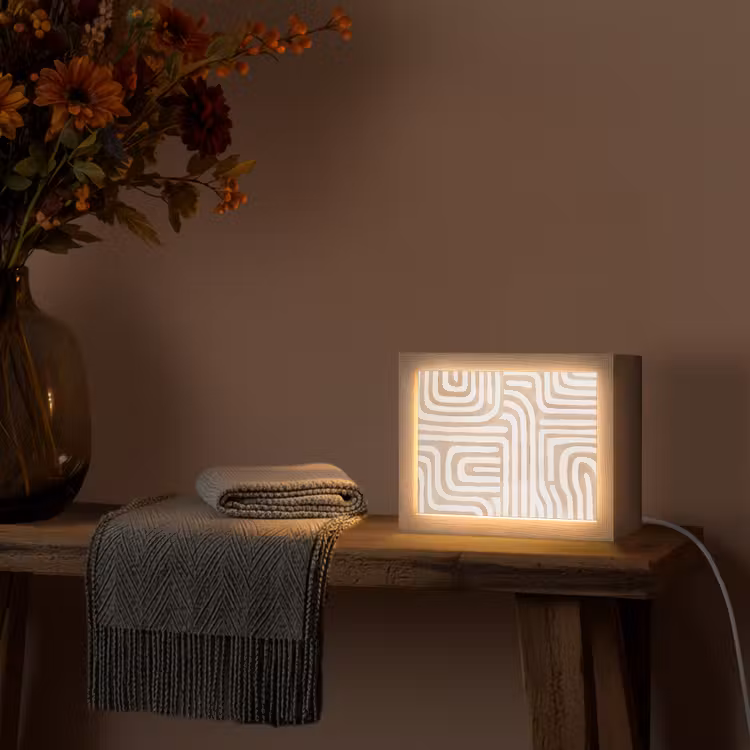 Lightbox - Wandleuchte - Erdtöne - Labyrinth-Muster — 5