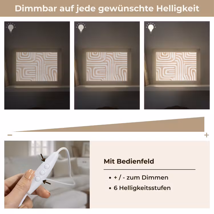 Lightbox - Wandleuchte - Erdtöne - Labyrinth-Muster — 8