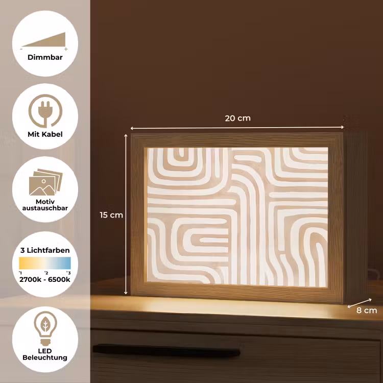 Lightbox - Wandleuchte - Erdtöne - Labyrinth-Muster — 9