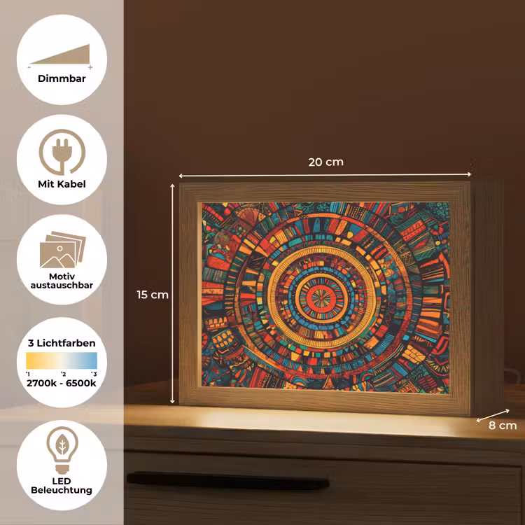 Lightbox - Wandleuchte - Mandala - Kreise - Muster — 9