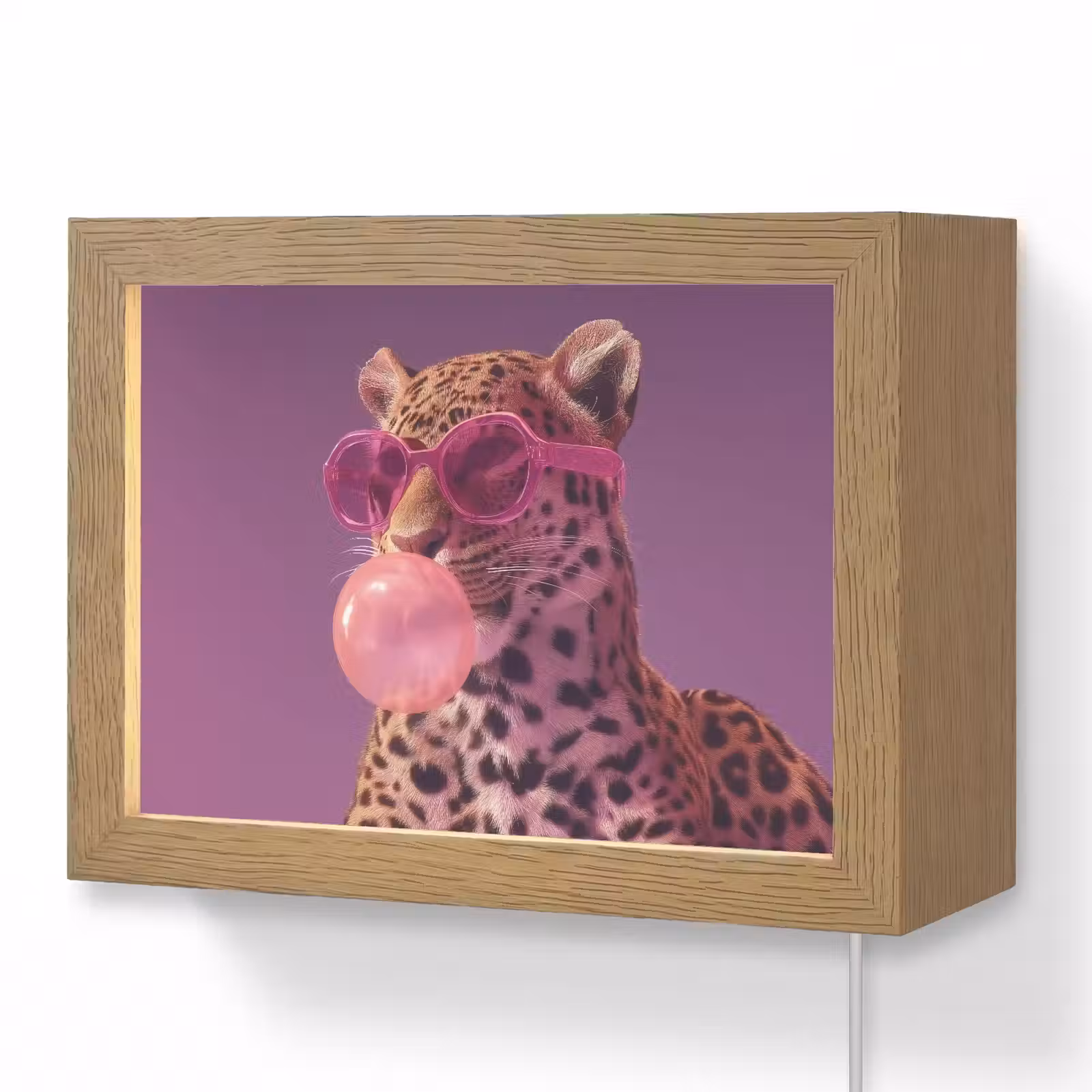 Lightbox - Wandleuchte - Panther - Sonnenbrille - Kaugummiblase - Rosa — 1