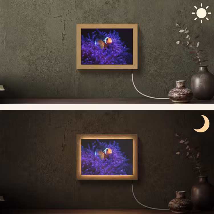 Lightbox - Wandleuchte - Koralle - Fisch - Orange - Meer — 3