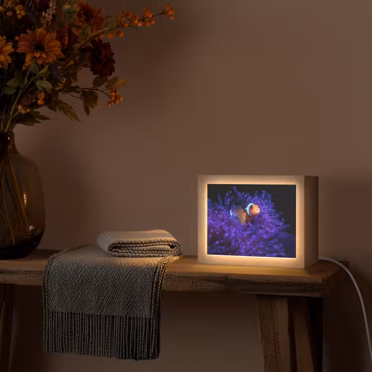 Lightbox - Wandleuchte - Koralle - Fisch - Orange - Meer — 5