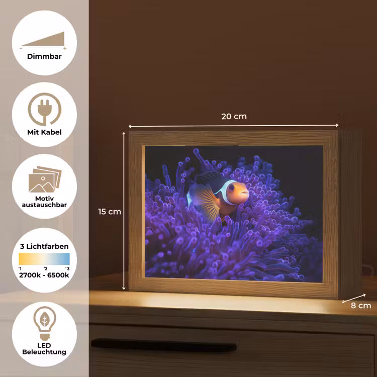 Lightbox - Wandleuchte - Koralle - Fisch - Orange - Meer — 9