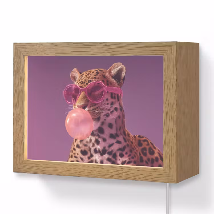 Lightbox - Wandleuchte - Panther - Sonnenbrille - Kaugummiblase - Rosa — 1